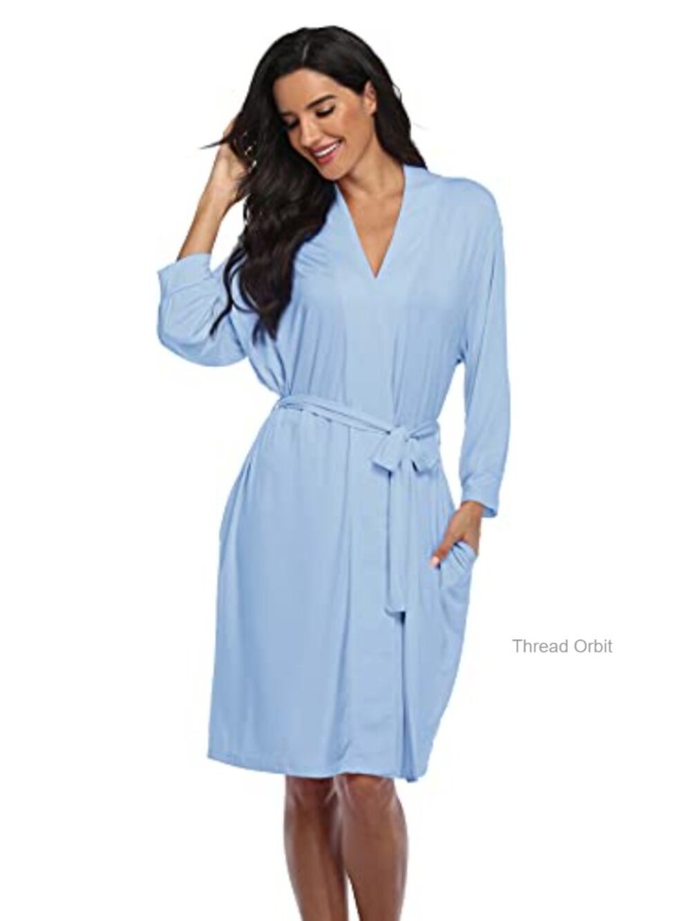 Women's Lightweight Kimono Robe Modal Knit Bathrobe Soft Sleepwear Loungewear